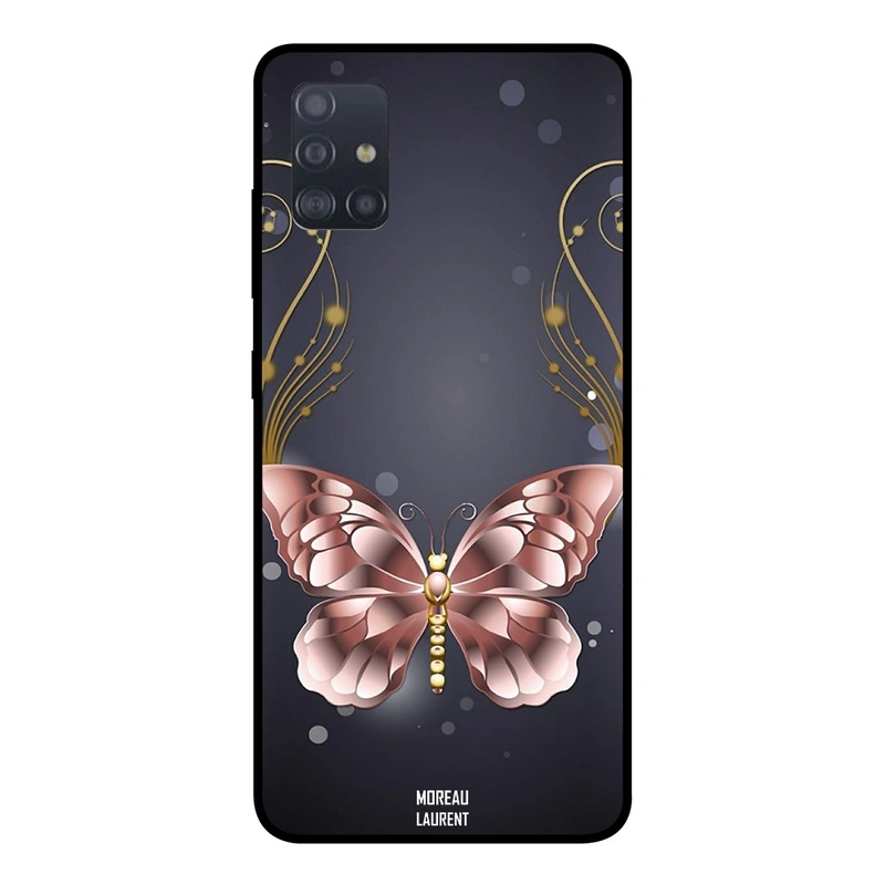 Moreau Laurent Samsung Galaxy A51 Protective Case Cover Butterfly Grey Background