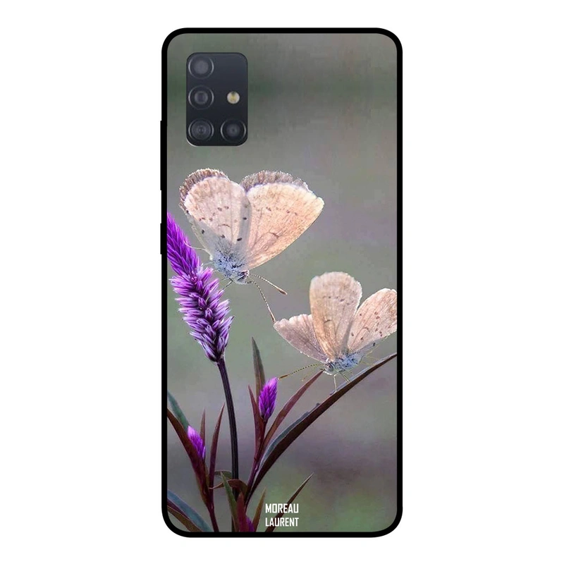 Moreau Laurent Samsung Galaxy A51 Protective Case Cover Cute Cream Color Butterflies
