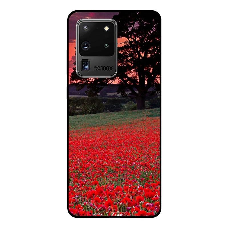 Zoot  Premium Quality Design Case Cover Compatible For Samsung Galaxy S20 Ultra Red Garden Dark Clouds