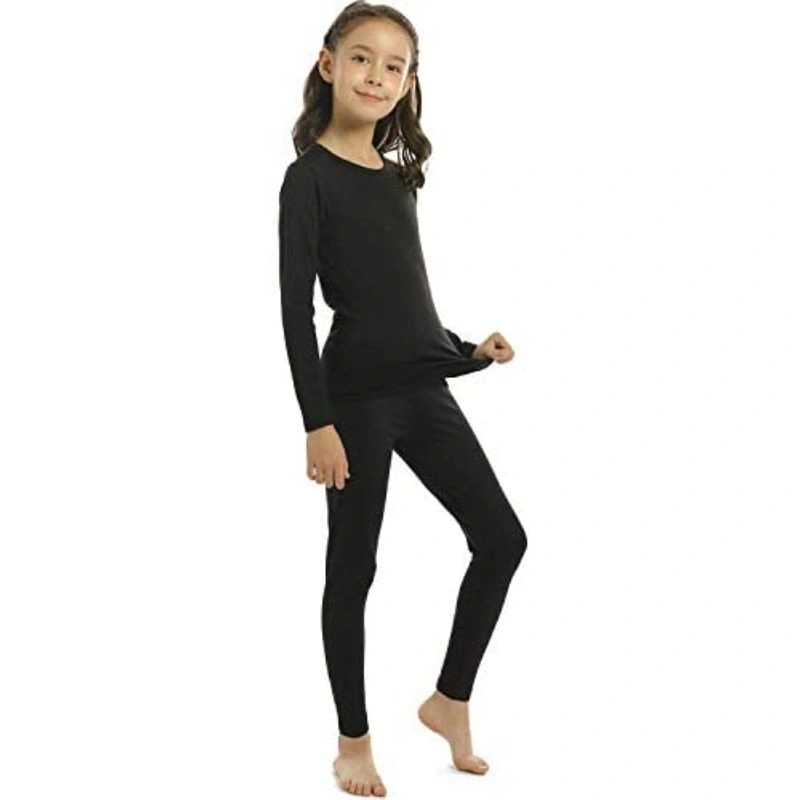 Black Girls Thermal Underwear Set Kids Long Johns Fleece Lined Base Layer  Top And Bottom - XS, بسعر الجملة