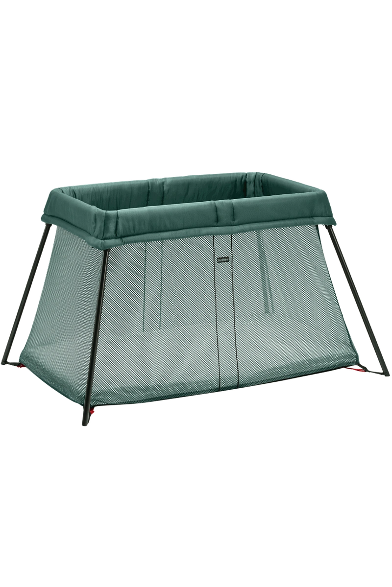 Babybjorn Travel Cot Light With Mattress And Carry Bag Dark Green