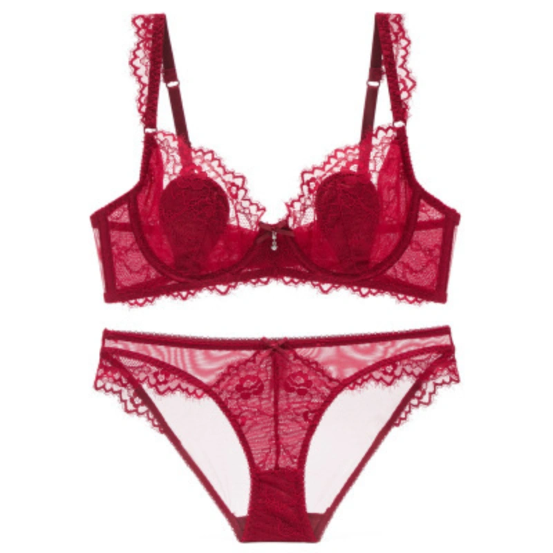 Wein Big Lace Women Bra And Panty Set,75B,Red, Wholesale Prices