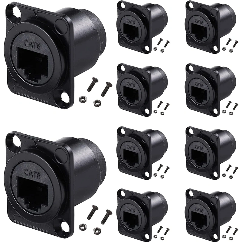 Penglin 10 Pieces D-Type Rj45 Coupler, Shielded Rj45 Panel Mount ...