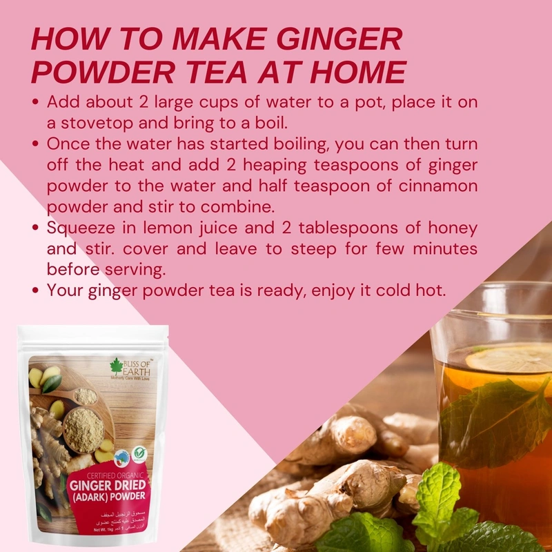 Bliss of Earth certified organic dried Ginger Powder for ginger tea