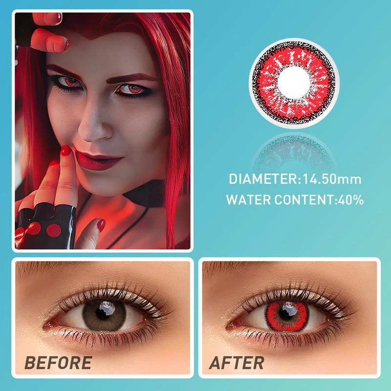 Ojotrend 1Pair Colored Contact Lens Genshin Impact Halloween Eyes