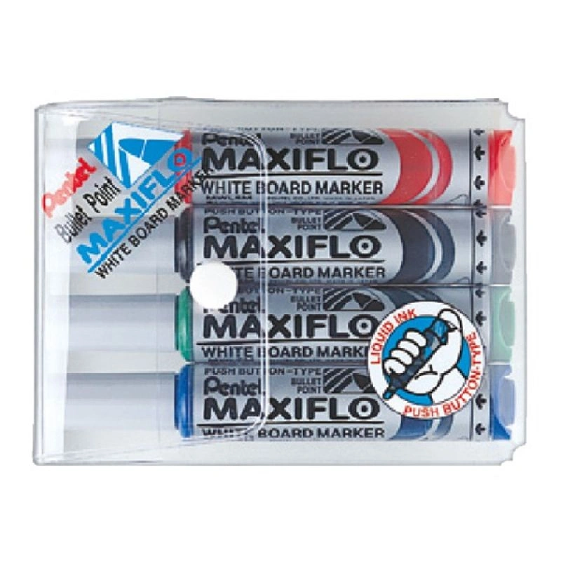 Pentel Maxiflo Whiteboard Marker Bullet 4 Pieces Wholesale Prices
