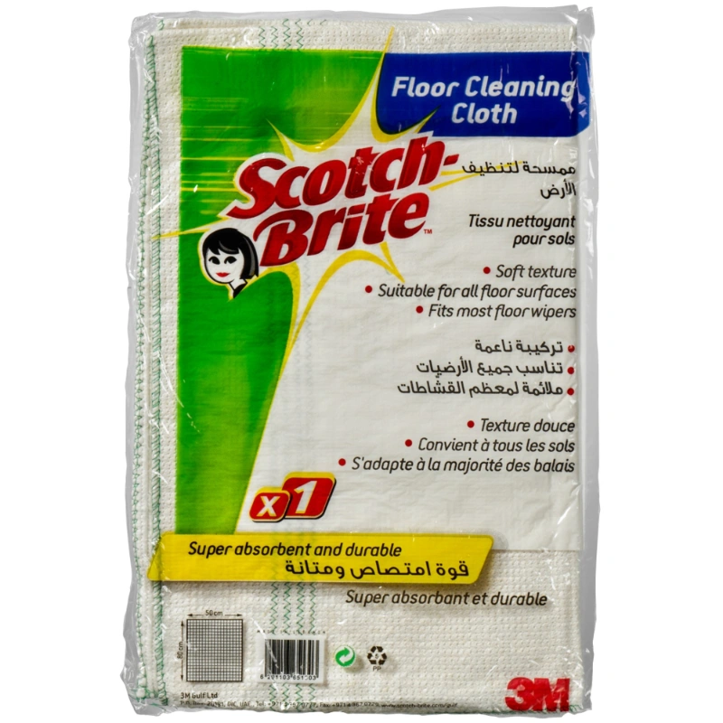 ScotchBrite Floor Cleaning Cloth, 1 Cloth/Pack, White Wholesale