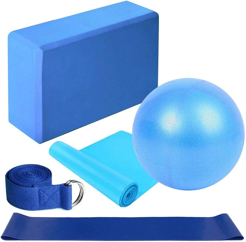 5 Pieces Yoga Equipment Set Include Yoga Ball Stretching Strap Resistance  Loop Band, Wholesale