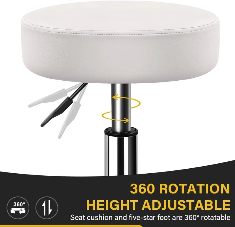 WKWKER Heavy Duty Rolling Stool with Wheels Hydraulic Swivel Adjustable