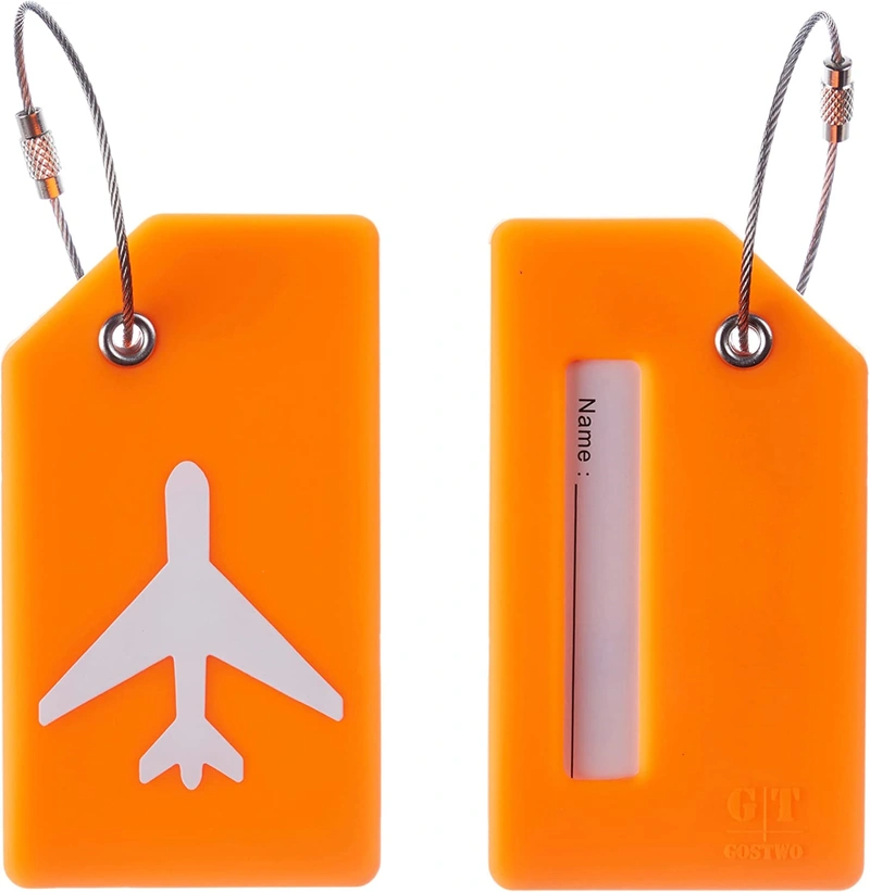 2 Pack Silicone Luggage Tag Baggage Handbag School Bag Suitcase