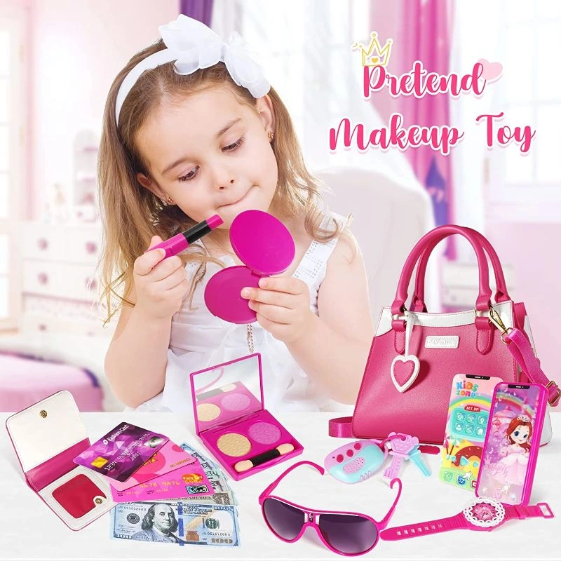 Amazon.com: Little Girls Purse with Accessories and Pretend Makeup for  Toddlers - My First Purse Set Includes Handbag, Phone, Wallet, Play Makeup  and More Pretend Play Toys for Girls Age 3 +,