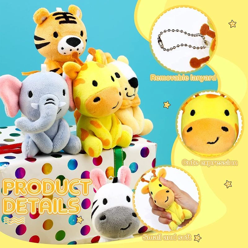 12 Pieces Mini Stuffed Forest Animals Plush Toys Bulk Jungle