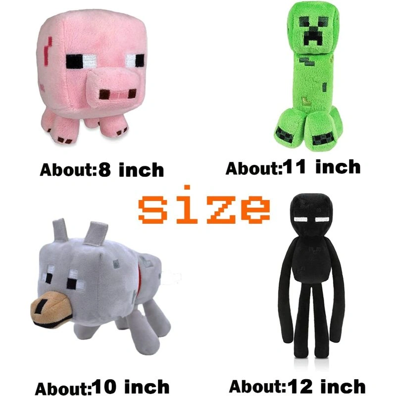 Minecraft Stuffed Animals Plush Doll, 10.2 Soft Hug Pillow Zombie Toys,  Creeper Enderman Baby Pig Wolf Robust Exquisite Gift For Video Game Fans  Kids