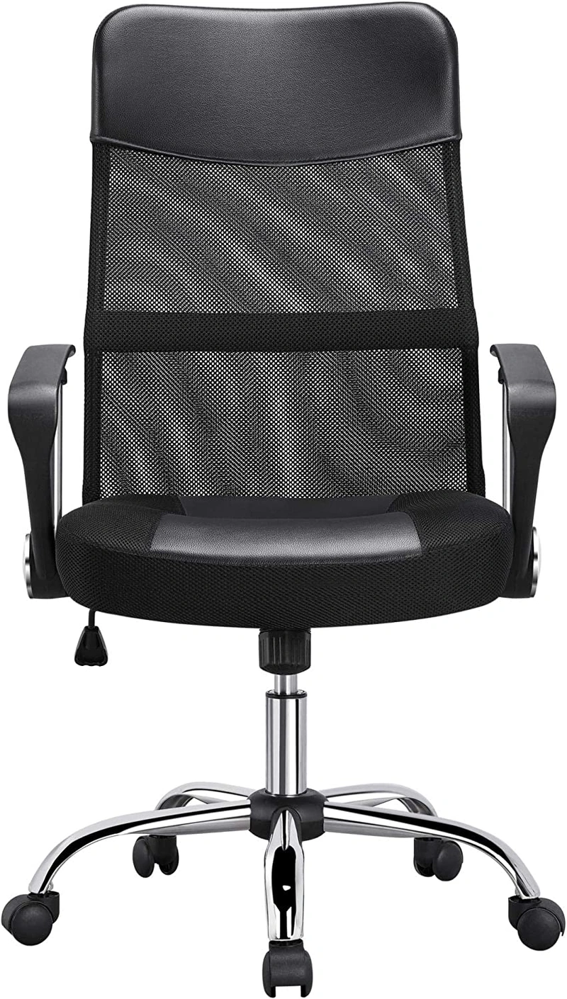 Yaheetech Mesh Back Leather Seat Office Chair Swivel Desk Chair