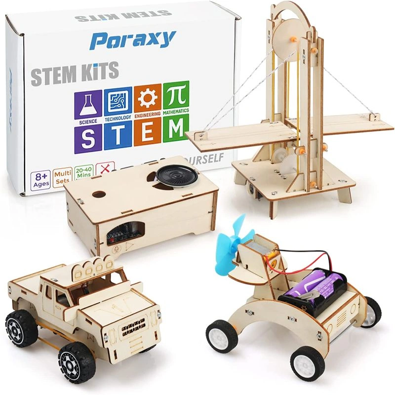 6 in 1 STEM Projects for Kids Ages 8-12, 3D Wooden Puzzle Model
