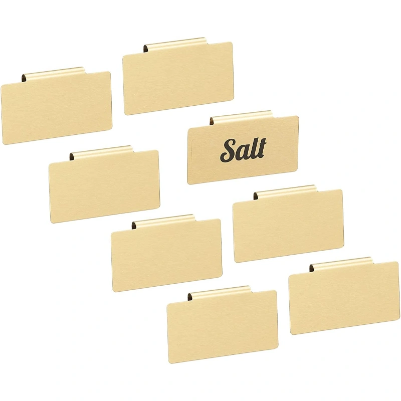Steel ClipOn Basket And Bin Tags For Kitchen Storage, Set Of 8, 3.25 x