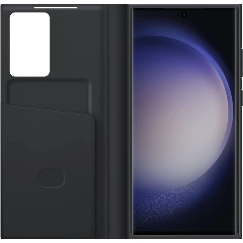 EF-ZS918CBEGUS, Galaxy S23 Ultra S-View Wallet Case, Black