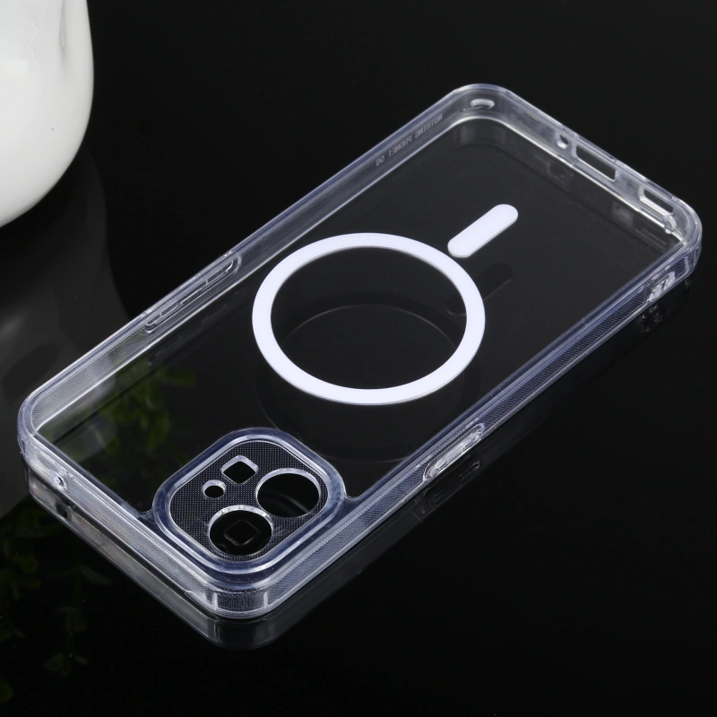 For Nothing Phone 1 Magsafe Clear Acrylic Four Corner Airbags TPU Phone Case