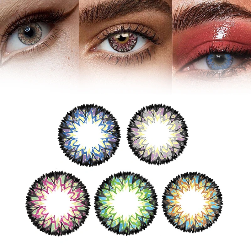 1Pair Eye Contacts Lenses Safe Ergonomic Yearly Use Beauty Cosmetics