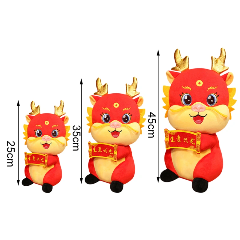 Cheap Year of 2024 Mascot Doll Ornament Cartoon Dragon Plush Doll