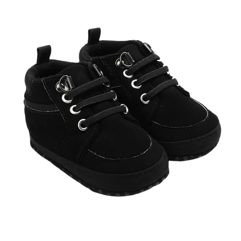 Spring Autumn Baby Boy Ankle Boots Solid Color LaceUp SoftSoled Non