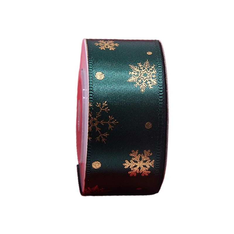 1 Roll Portable Ribbon Add Atmospheres Polyester Printed Snowflake