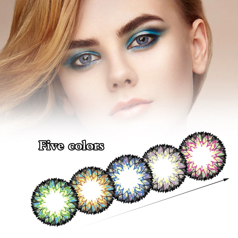 1Pair Eye Contacts Lenses Safe Ergonomic Yearly Use Beauty Cosmetics Contact Lenses for Ladies
