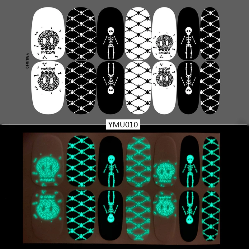 Luminous Nail Art Stickers Self Adhesive Breathable Festival Decoration