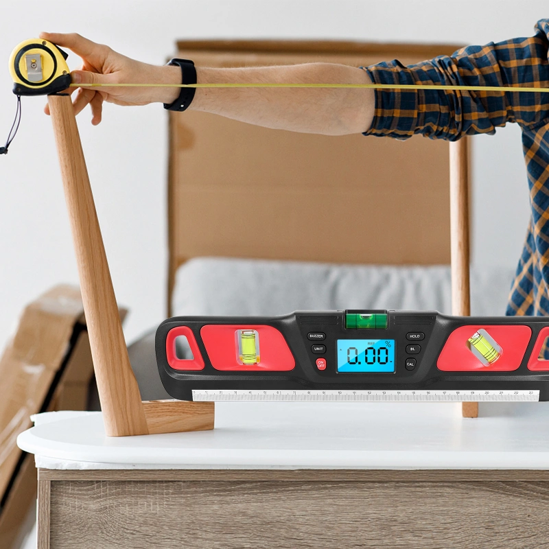 12-Inch Digital Torpedo Level With Protractor – Magnetic V-Groove Base, Backlit Display, IP54 Water Resistant