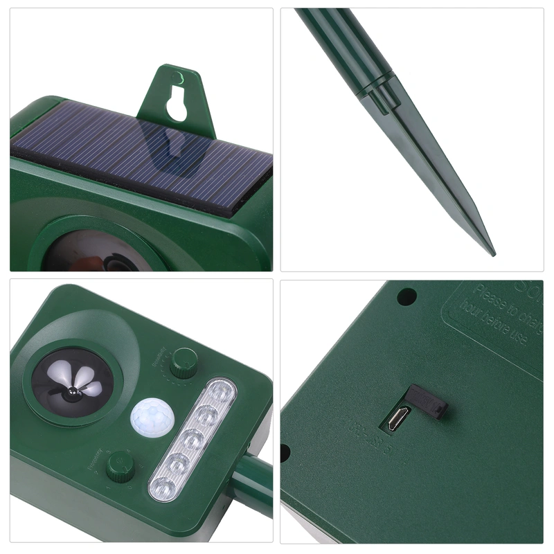 Solar Ultrasonic Pest Repeller Outdoor Animal Repeller with Ultrasonic