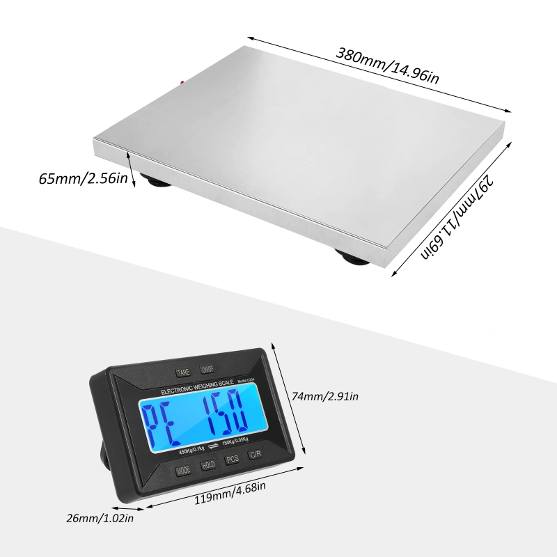 Shipping Scale 450kg/992lb Heavy Duty Postal Scale Stainless Steel with
