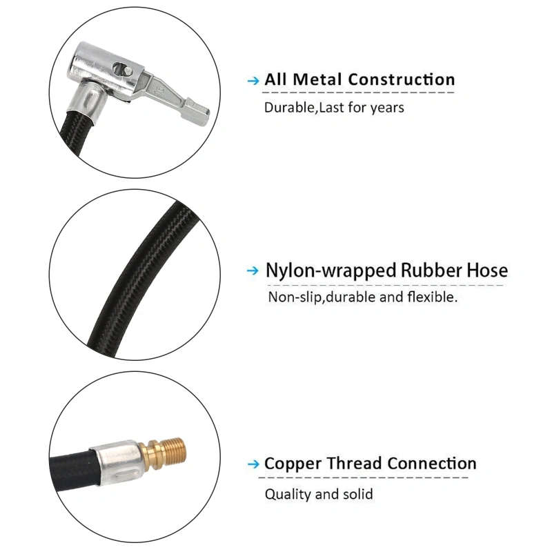 Bike Motorcycle Car Tire Air Inflator Hose Inflatable Tube Hose Tire