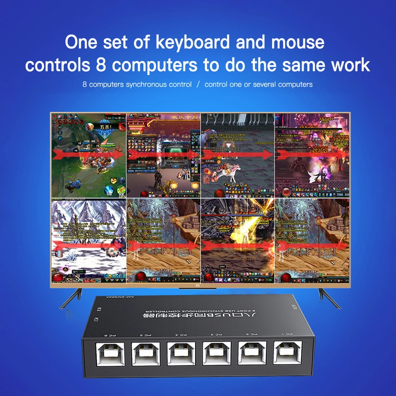 AIMOS 8 Ports USB Synchronizer USB Keyboard Mouse Synchronization