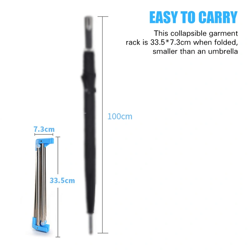 Portable Garment Rack Stainless Steel Foldable Coat Rack Collapsible