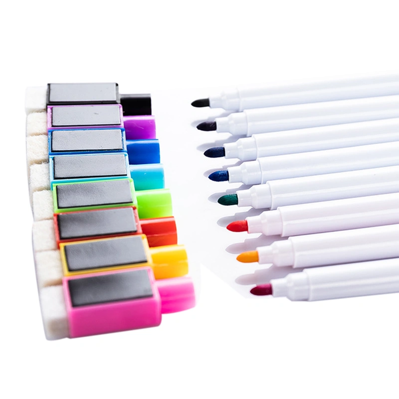 8 Colors Dry Erase Markers with Eraser Cap Home Office Classroom