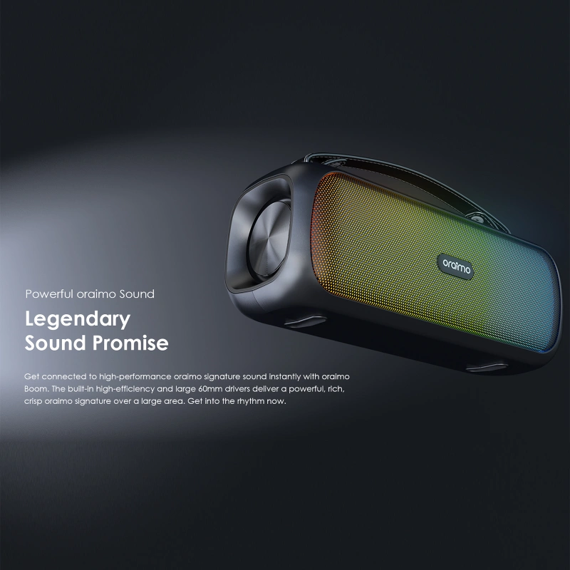 Oraimo Wireless Speaker OBS-75D Boom Powerful Sound Massive Bass Dynamic Light Effects Portable Wireless Speaker