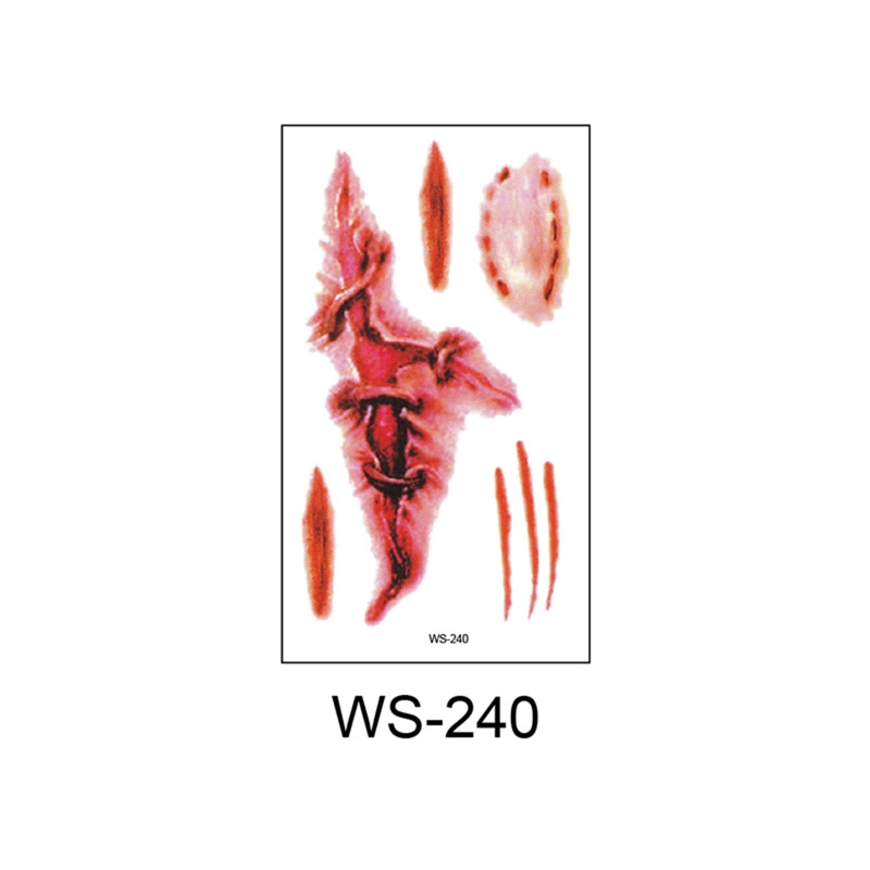 Horror Wound Transfer Cut and Slashed Wound Adult Red