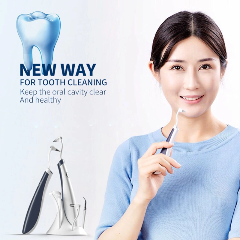 Electric Vibrating Teeth Cleaner with LED Light Dental Hygiene Tool Kit