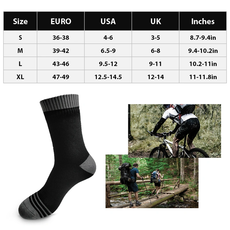 Waterproof Breathable Socks for Men Women Outdoor Sports Hiking Skiing ...
