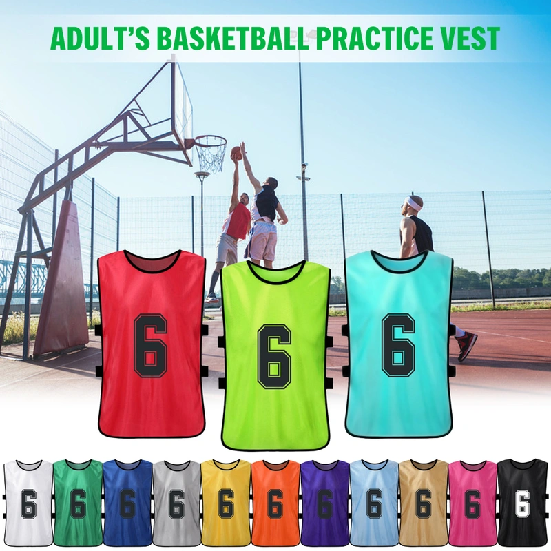 Vest,12 PCS Adults Soccer Pinnies Quick Drying Football Team Jerseys Youth Sports Scrimmage