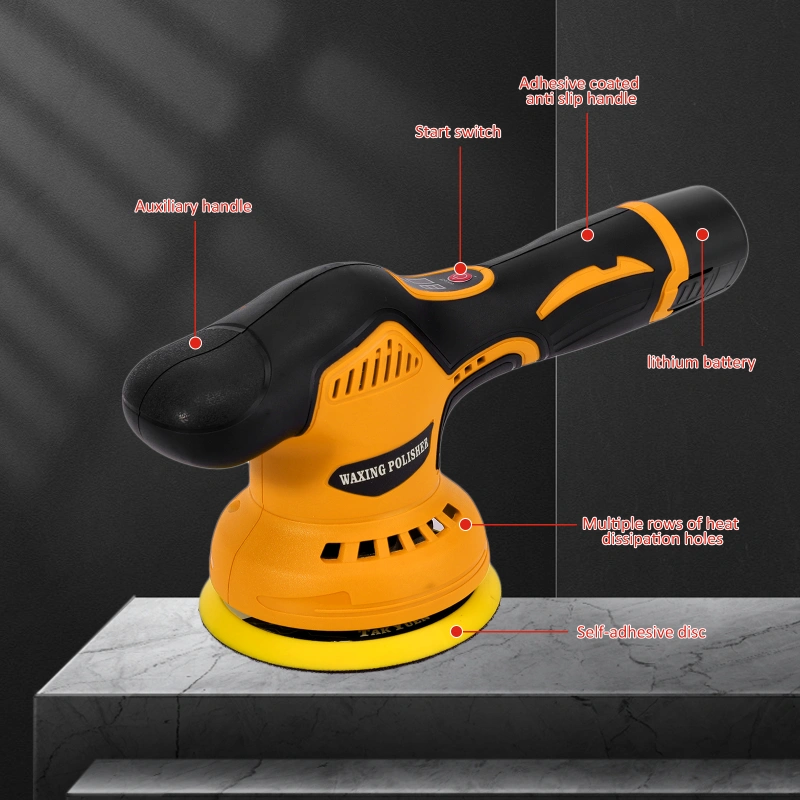 Polishers,Cordless Car Buffer Polisher,12V Lithium Rechargeable Battery Brushless Polisher with