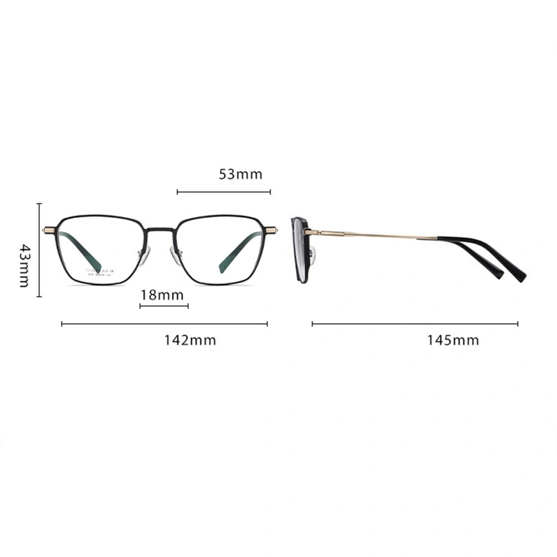 Plain Glass Spectacles Frame Square Shape Optical Ultralight Frame