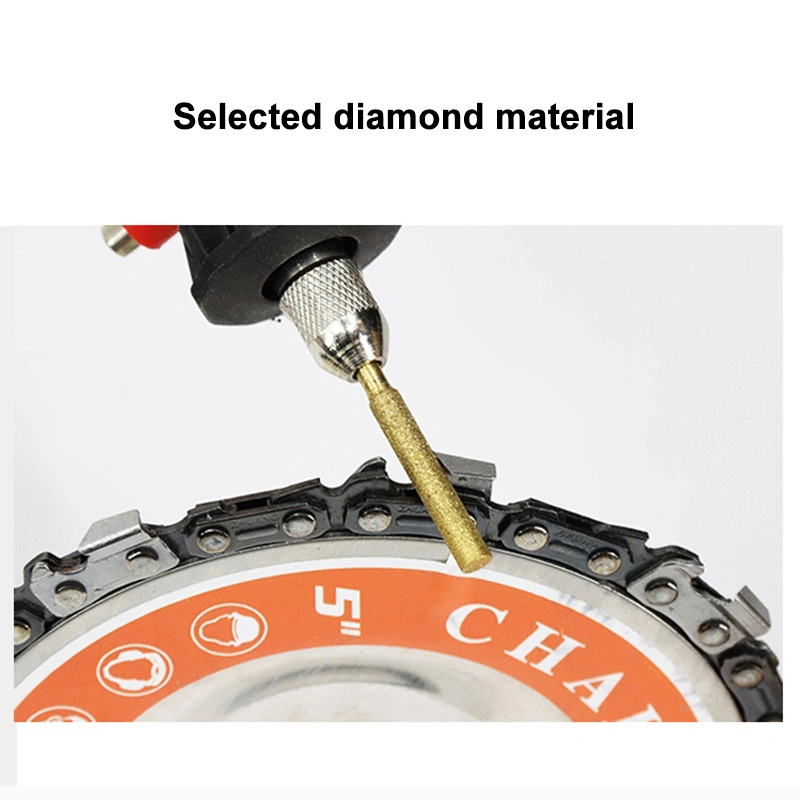 5 Pieces Diamond Coated Cylindrical Burr Chainsaws Sharpener Stone File