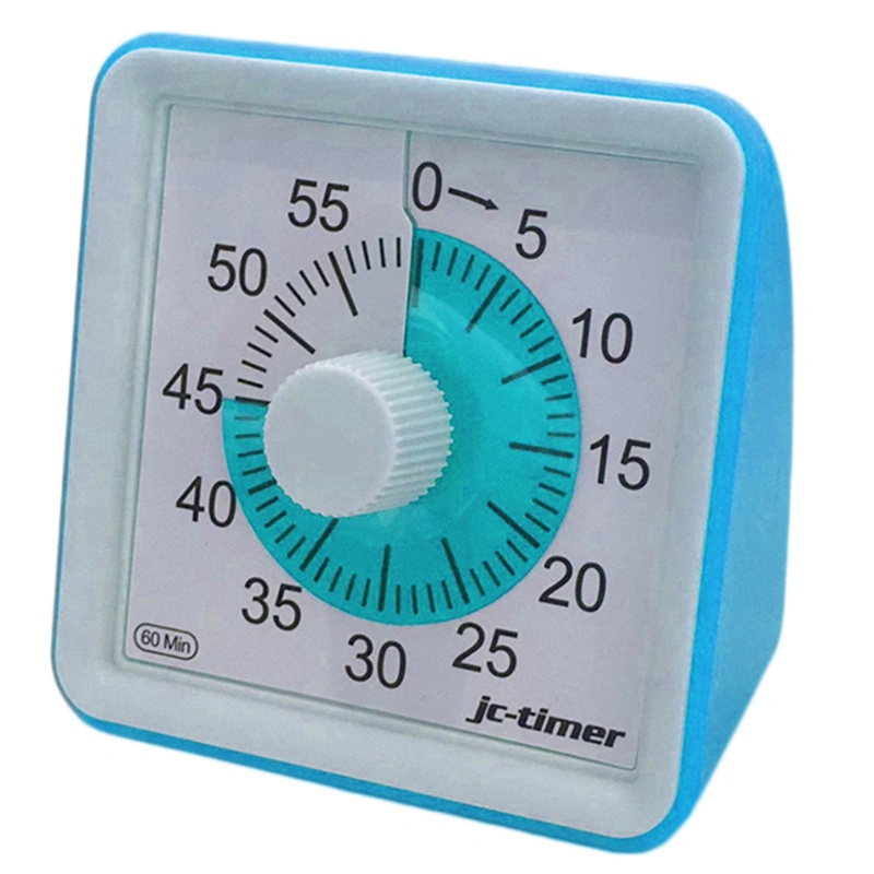 1 Pcs 60 Minutes Visual Analog Timer Countdown Clock Time Management For Kids Adults Blue
