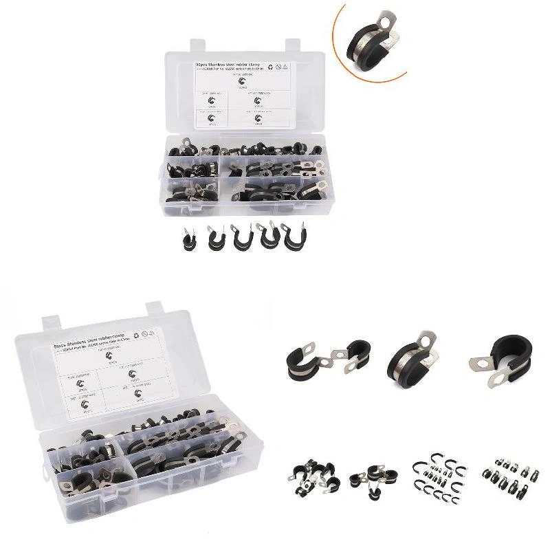 Cable Clamps Assortment Kit 50pcs Rubber Cushion Insulated Clamp