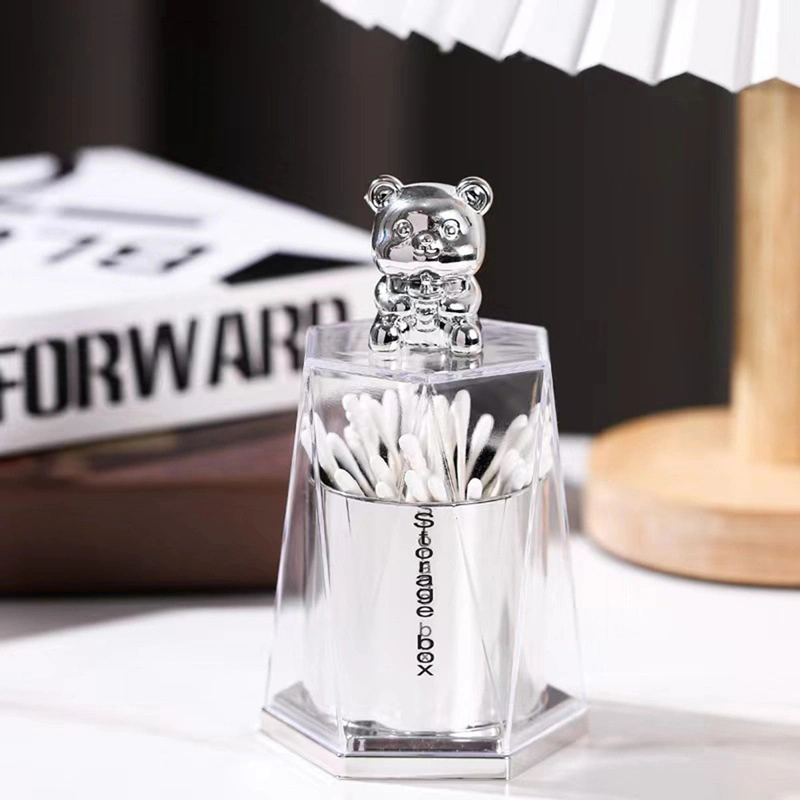 Cute Bear Toothpicks Box Multipurpose Toothpicks Cotton Swab Holder