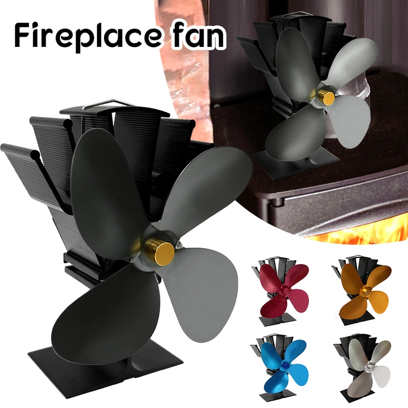 FourBlade SelfStarting Fireplaces Fan Low Noise Efficient Fire Places