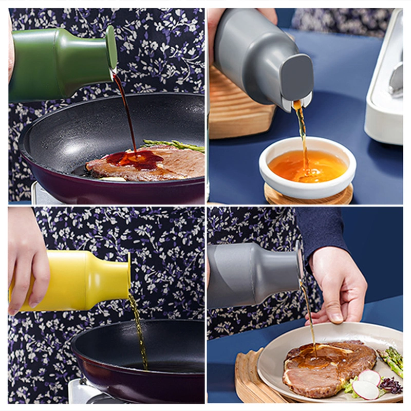 430ML Oil Bottles Automatic Opening And Closing Glass Oil Containers