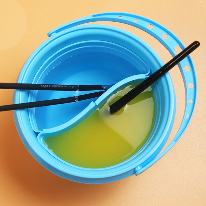 Portable Painting Brush Cleaning Bucket With Palette Multifunctional