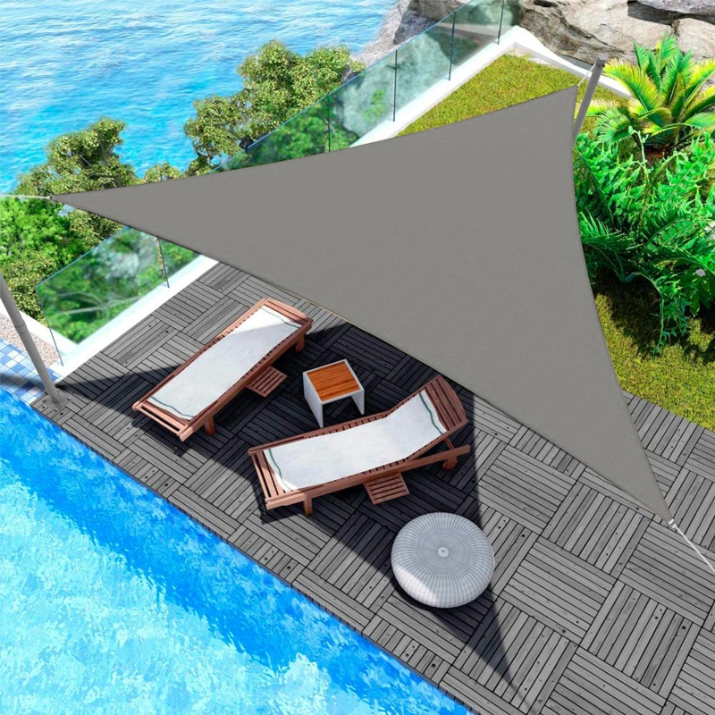Triangle Sun Shades Sails Canopy With Rope Windproof Rain Proof UV